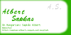 albert sapkas business card